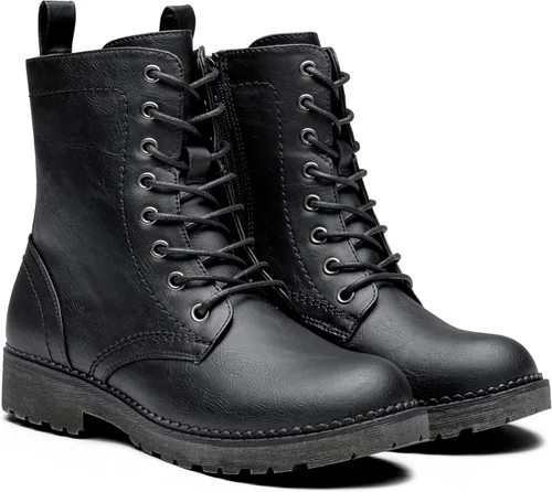 Miniatura 6 de Vepose Botines de combate 25 para mujer con cordones y cremallera interior de media pantorrilla para mujer