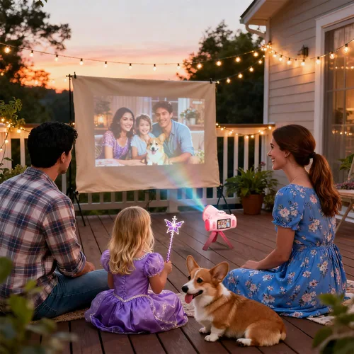 Miniatura 6 de Cámara para niños con proyector, selfie de pantalla grande 1080P, cámara de video para niños con trípode, tarjeta de memoria de 32GB, cámara