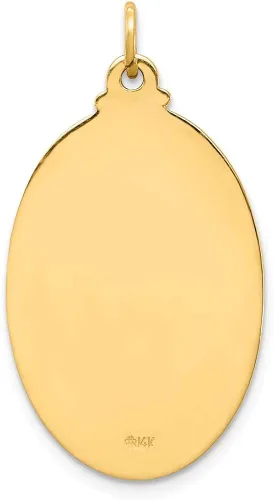 Miniatura 4 de Colgante de oro amarillo de 14 quilates macizo y mediano ovalado patrón católico San Cristóbal acabado mate cepillado