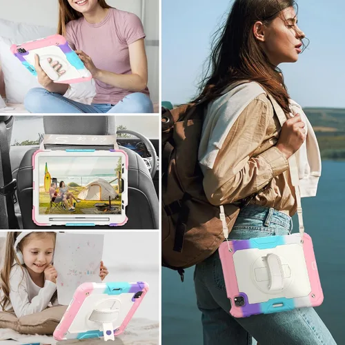 Miniatura 9 de HXCASEAC Funda para iPad Pro de 11 pulgadas (2022/2021/2020/2018) a prueba de golpes con soporte para lápiz, protector de pantalla, correa de mano