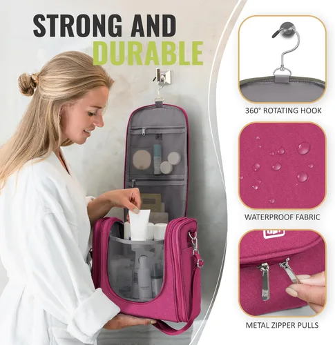 Miniatura 8 de Bolsa de aseo colgante extra grande de viaje BOACAY para mujeres y hombres, bolsa de maquillaje