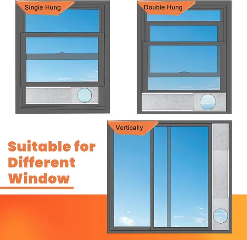 Miniatura 4 de GCGOODS Paneles de espuma aislados para aire acondicionado portátil, kit de ventilación de ventana, paneles laterales de aislamiento para ventanas