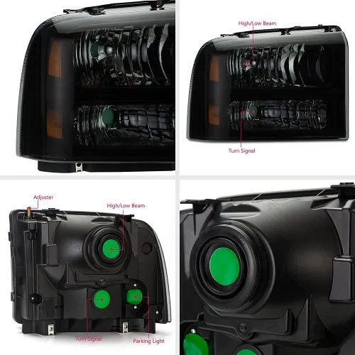 Miniatura 8 de G-PLUS - Conjunto de faros delanteros, Compatible con Ford F250 F350 Super Duty 2005-2007, Faros delanteros de parachoques, lente esmerilada