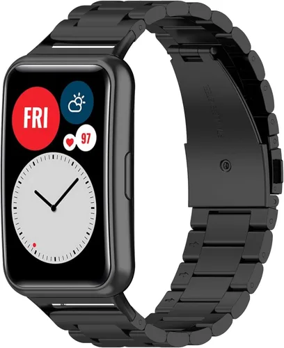 Miniatura 8 de Correa de repuesto para Huawei Watch Fit Band, de acero inoxidable, compatible con Huawei Watch Fit Smart Watch Paquete de 4