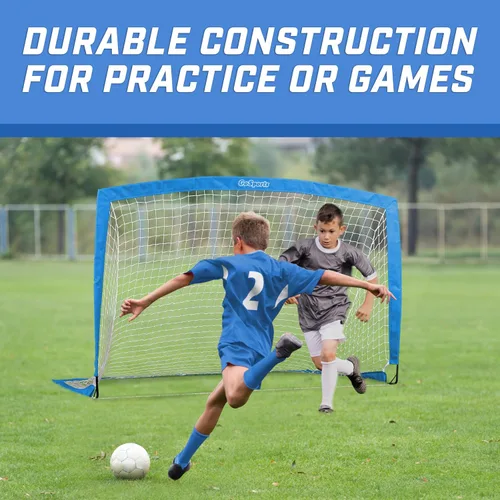 Miniatura 3 de GoSports - Arcos de fútbol portátiles para niños, 13 opciones de color, elige 4 x 3 pies o 6 x 4 pies, redes desplegables de tono