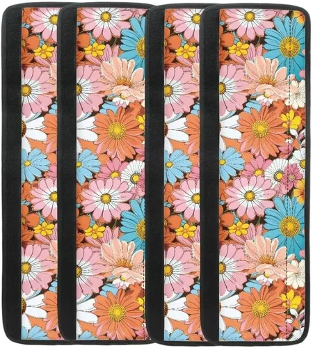 Miniatura 25 de Coldinair Fundas protectoras antideslizantes para manijas de puerta de refrigerador con estampado de mármol aguamarina, asas de decoración