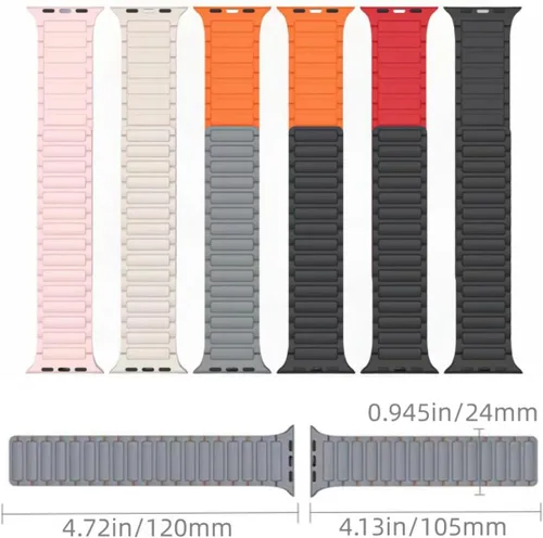 Miniatura 4 de Correa magnética compatible con Apple Watch Ultra 3/2/1 de 1.929 in, 1.811 in, 1.772 in, 1.732 in, 1.654 in, 1.614 in, 1.575 in, 1.496 in, correa
