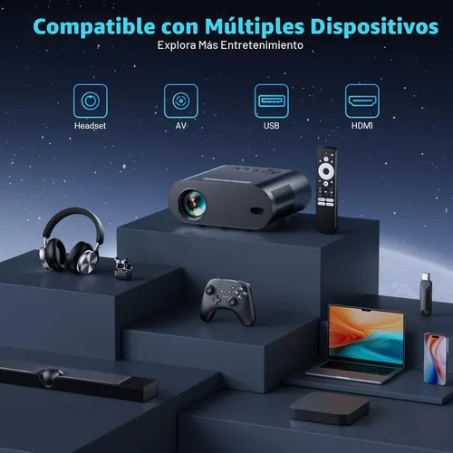Miniatura 8 de [Google TV/control de voz] Proyector inteligente GooDee 4K UHD con WiFi y Bluetooth, proyector de películas portátil aplicable a Prime Video, Negro