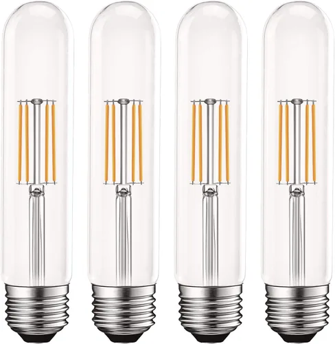 LUXRITE Bombillas LED T9 vintage equivalentes a 60 W, 2700 K blanco cálido, 550 lúmenes, bombillas tubulares Edison regulables de 5 W, vidrio