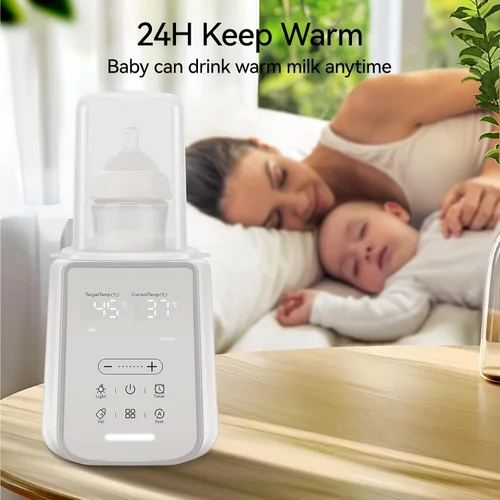 Miniatura 6 de Calentador de biberones para leche materna con temporizador y luz nocturna, calentador de leche 11 en 1 para biberones, mantiene el calor 48 horas