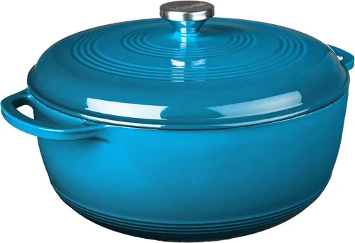 Miniatura 12 de Lodge, EC7D33 - Horno holandés de hierro fundido esmaltado, 7.5 cuartos de galón, azul caribe