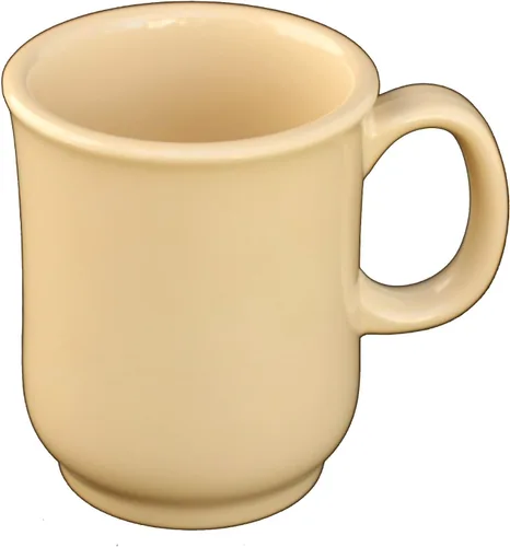 Vintage Western Melamina Taza Bulbosa de Café, Capacidad: 8 onzas, 3.9 in (de) diámetro. x 3.9 in H, Blanco o Bronceado o Arena #477 (12, Bronceado)
