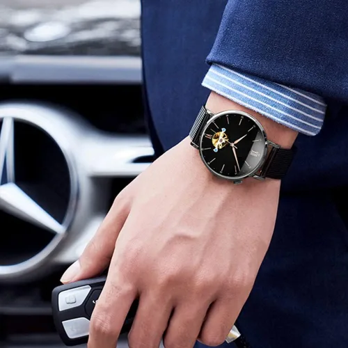 Miniatura 4 de Correas de reloj de 0.866 in compatibles con Fossil Gen 6/5/4, pulsera de metal sólido y correa de bucle milanesa tejida de malla