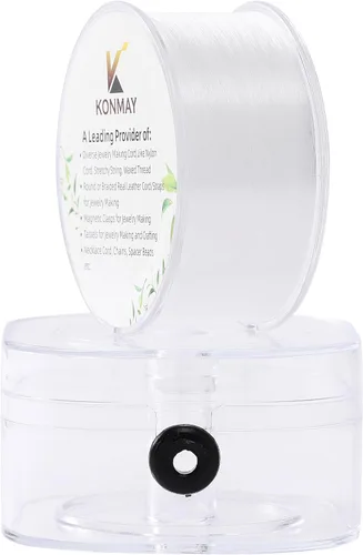KONMAY Alambre de pesca transparente, 408 yardas 0.008 in/7.5 libras, línea de pesca de nailon monofilamento, hilo invisible para colgar adornos,