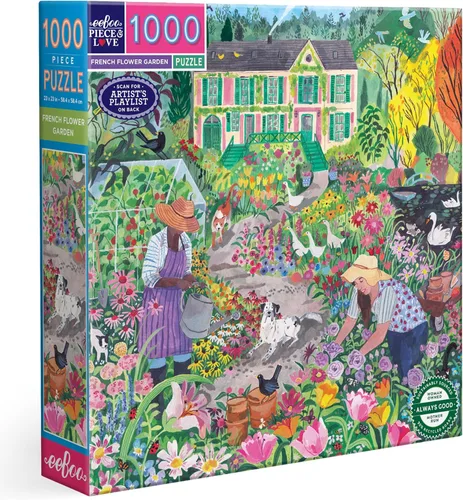 Miniatura 8 de eeBoo Rompecabezas de 1000 piezas, rompecabezas de pueblo pesquero sueco para adultos, cuadrado de 23 x 23 pulgadas, fabricado con tablero reciclado