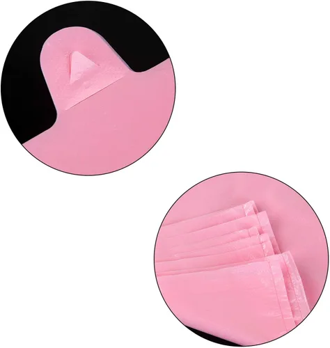 Miniatura 4 de LazyMe Bolsas para camisetas, bolsas de plástico rosas con asas para comestibles y venta al por menor, Bolsas de plástico para negocio, 12x20