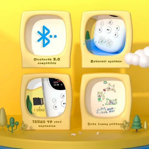 Miniatura 5 de Reproductor de MP3 para niños, reproductor de MP3 Bluetooth 5.0 de 32 GB, reproductor de música infantil con radio FM, altavoz, grabadora de voz