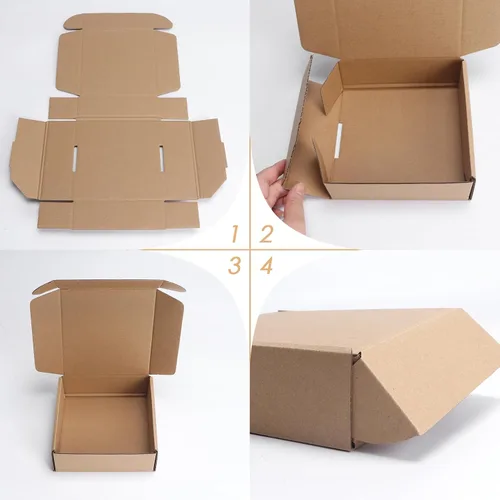 Miniatura 7 de PHAREGE - Paquete de 25 cajas de envío de 6 x 6 x 2 pulgadas, cajas de cartón corrugado marrón, cajas de correo pequeñas para embalaje de pequeñas