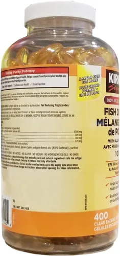 Miniatura 4 de Costco Companies Inc. Kirkland Signature - Mezcla de aceite de pescado 100% silvestre con aceite de salmón de Alaska, 1000 mg, 400 cápsulas blandas