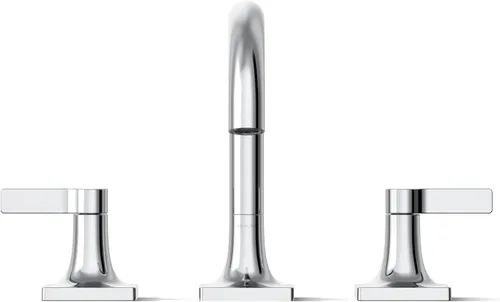 Miniatura 9 de KOHLER K-28125-4-CP Venza - Grifo para lavabo de baño, 3 agujeros con dos manijas de palanca y drenaje clicker, 1.2 GPM, cromo pulido