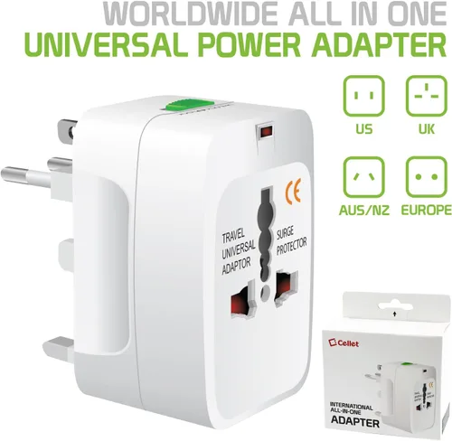 Miniatura 9 de Adaptador de viaje, universal todo en uno en todo el mundo convertidor de enchufe de viaje internacional-EE. UU. UE AUS/NZ Reino Unido Europa Asia