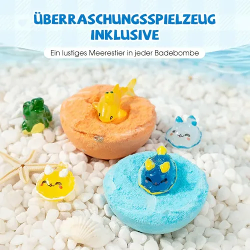 Miniatura 6 de Bombas de baño naturales para niños con mega burbujas y sorpresa en el interior, paquete de 12 bombas de baño para niños con juguetes sorpresa