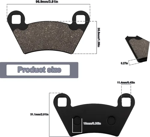 Miniatura 4 de ZICOO Pastillas de freno delanteras y traseras para Polaris Ranger 400 500 570 700 2x4 4x4, Ranger ETX TM
