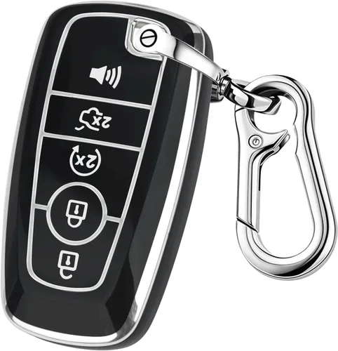 Miniatura 14 de QBUC para Ford Funda para llavero con llavero, Funda de TPU suave para llave de coche Compatible con Ford Fusion F150 F250 F350 F450 F550 Edge