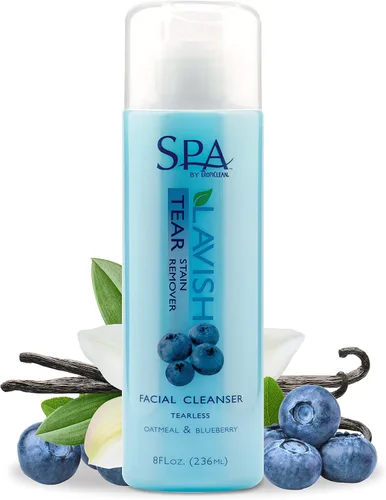 Miniatura 9 de TropiClean SPA Removedor de manchas de lágrimas para perros Champú facial de arándanos Eliminador de olores Sin lágrimas Blanqueador e