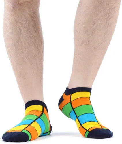 Miniatura 4 de WeciBor Calcetines tobilleros de algodón peinado casual novedosos y coloridos para hombre