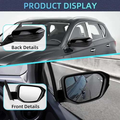 Miniatura 7 de KAKSEY Espejo eléctrico para puerta del lado derecho del pasajero, compatible con Honda Civic 2016, 2017, 2018, 2019, 2020, 2021, vidrio con ajuste