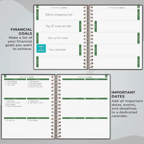 Miniatura 3 de Clever Fox Planificador de presupuesto: libro de finanzas en espiral, diario financiero mensual, organizador de presupuestos y cuaderno de Negro