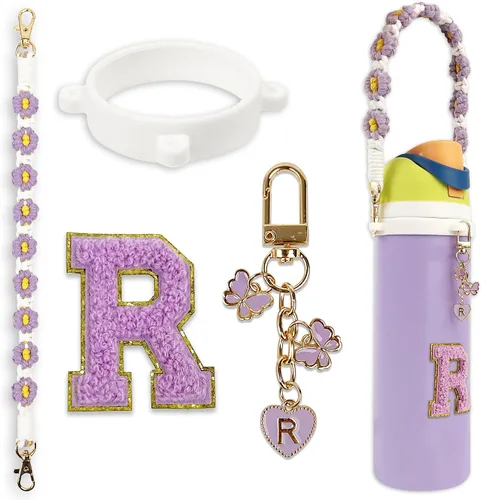 Miniatura 8 de Lindo juego de dijes de letras compatible con botella de agua Owala de 24 oz, 32 oz, 40 oz, Owala Kids, vaso térmico de café Owala, Owala FreeSip