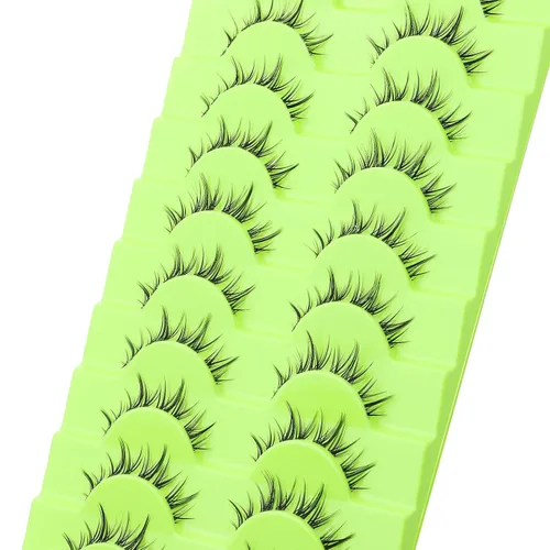 Miniatura 7 de Pestañas de manga de aspecto natural, delgadas, esponjosas, asiáticas, para cosplay, pestañas puntiagudas de anime japonés 3D, pestañas postizas