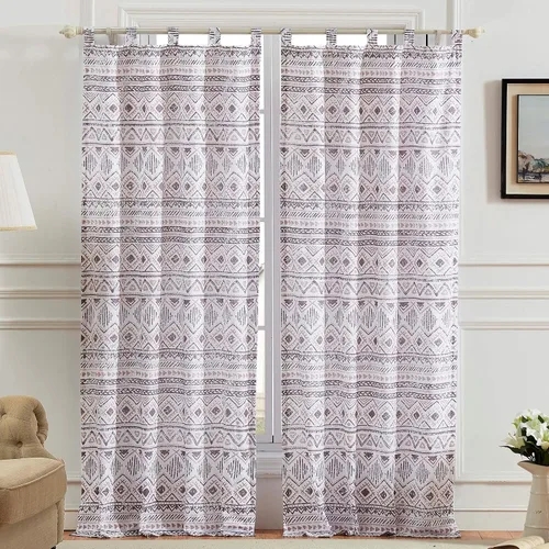 Miniatura 19 de Greenland Home Fashions Colección de Tratamiento de Ventanas, Cortinas, Volantes, Cortinajes, Paneles, Forradas con Alzapaños, 42" An x 84" L, Juego
