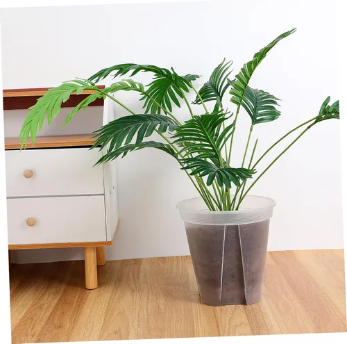 Miniatura 6 de Yardwe Paquete de 2 macetas de plástico para interiores para suculentas y cactus de fácil visualización para decoración de oficina en casa