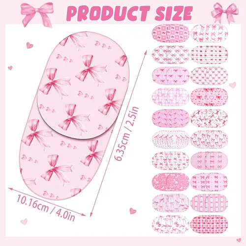 Miniatura 3 de Kingdder 20 parches de ojos rosas para niños pequeños para lentes izquierdo o derecho, reutilizable, ajustable, lazo de estilo rosa para niñas