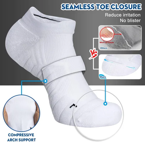 Miniatura 3 de Hylaea Calcetines deportivos para correr con cojín acolchado que absorbe la humedad corte bajo