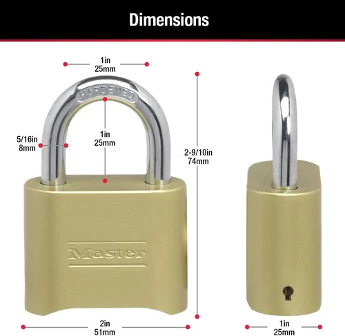 Miniatura 12 de Master Lock Candado con combinación propia, se puede resetear., 175D