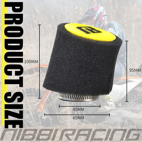 Miniatura 4 de Kit de Carburador NIBBI PE17, Carburador de 17 mm para Motocicleta con Filtro de Aire de Espuma - Compatible con Pitbike de 100 cc, 110 cc, Dirt