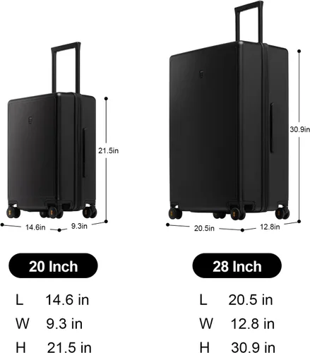 Miniatura 5 de LEVEL8 Serie de equipaje mate Elegance, Negro, 2028-Inch, Moda