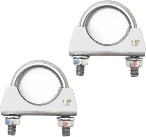 Miniatura 15 de Abrazadera de escape de acero inoxidable 304 con pernos en U de 1.25 pulgadas, abrazaderas de tubo de 1.25 pulgadas de ancho, abrazadera de escape