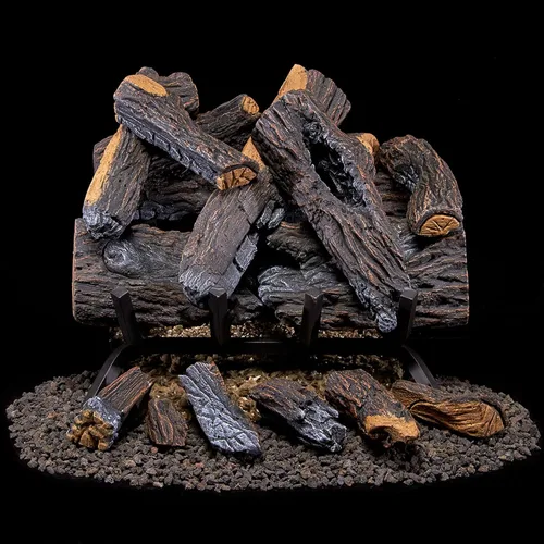 Miniatura 7 de Duluth Forge Juego de troncos para chimenea de gas natural ventilado, 18 pulgadas, 45,000 BTU, luz de fósforo, roble del corazón - Modelo # FNVL18-1