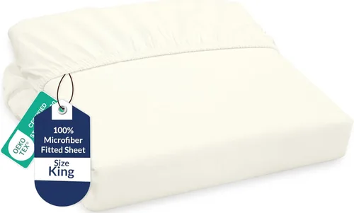 Miniatura 91 de Royale Linens Sábana Bajera King - Microfibra Cepillada Ultra Suave 1800 - Sábanas Inferiores de Lujo Hotelero - Sin Arrugas y Resistente a la Rosa