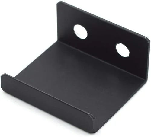 Miniatura 4 de Tiradores negros de 1.38 pulgadas para gabinete, 10 unidades, espacio entre agujeros de 0.63 pulgadas, tiradores de borde de aleación de aluminio