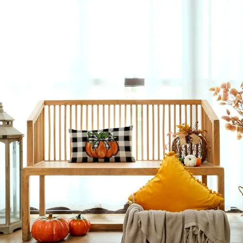 Miniatura 5 de AACORS AA166-12 - Funda de almohada de otoño de 12 x 20 pulgadas, diseño de lazo de calabaza, decoración de otoño, decoración de Acción de Gracias