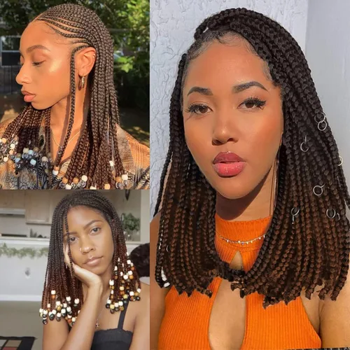 Miniatura 3 de Liang Dian Cabello Trenzado Preestirado Ombre de 12 Pulgadas, 8 Paquetes de Trenzas de Ganchillo Sintéticas, Ajuste con Agua Caliente, Extensiones