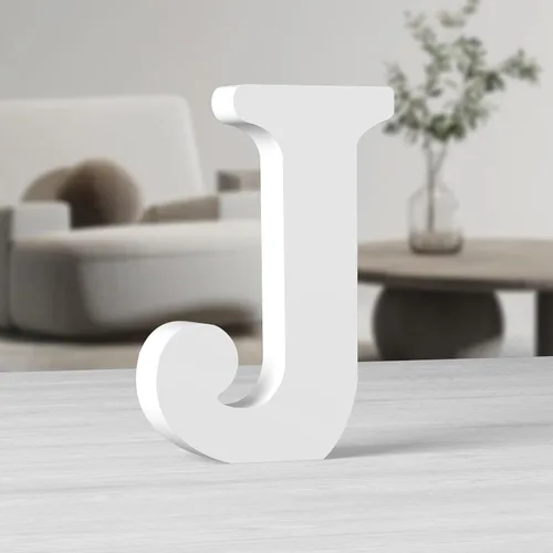 Miniatura 35 de AOCEAN Letras de madera grandes blancas de 10 pulgadas, letras de madera sin terminar para decoración de pared, letras decorativas de pie