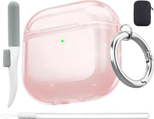 Miniatura 7 de Valkit - Funda transparente protectora para estuche de AirPods, con llavero, poliuretano termoplástico suave, a prueba de golpes, compatible