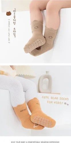 Miniatura 3 de Calcetines antideslizantes para bebés recién nacidos, calcetines antideslizantes con agarres para niñas y niños